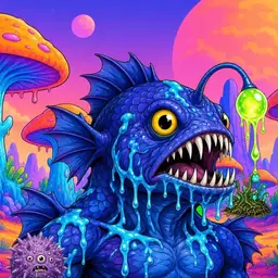 Oozlings #2297, Anglerfish · Mushroom Desert
