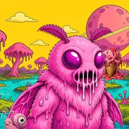 Oozlings #2300, Mutant Moth · Turquoise Swamp