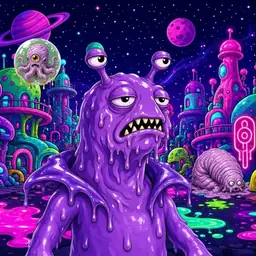 Oozlings #2312, Slug · Neon City