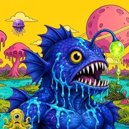 Oozlings #232, Anglerfish · Turquoise Swamp