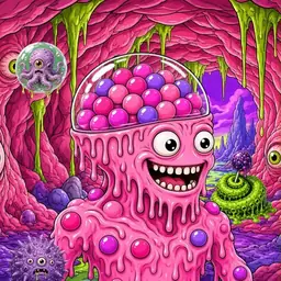Oozlings #2320, Gumball Brain · Flesh Cave