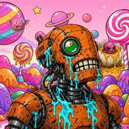 Oozlings #2321, Rusty Robot · Candy Planet