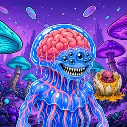 Oozlings #2329, Mutated Jellyfish Brain · Fungus Forest