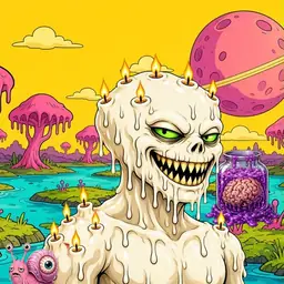 Oozlings #2330, Candle Wax · Turquoise Swamp