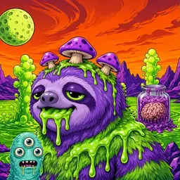 Oozlings #2332, Slime Sloth · Acid Lake