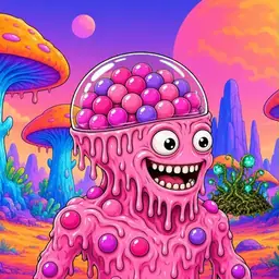Oozlings #2335, Gumball Brain · Mushroom Desert