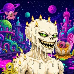 Oozlings #234, Candle Wax · Neon City