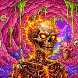 Oozlings #2347, Fire Skull · Flesh Cave