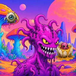 Oozlings #2351, Squid · Mushroom Desert