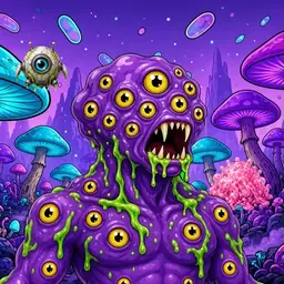 Oozlings #2356, Eyeball Cluster · Fungus Forest