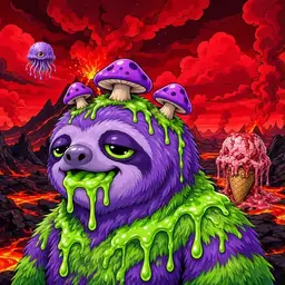Oozlings #2357, Slime Sloth · Lava Fields