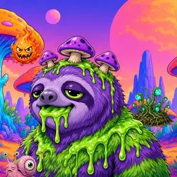 Oozlings #2358, Slime Sloth · Mushroom Desert