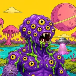 Oozlings #2359, Eyeball Cluster · Turquoise Swamp