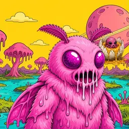 Oozlings #236, Mutant Moth · Turquoise Swamp