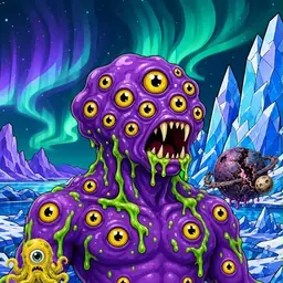 Oozlings #2364, Eyeball Cluster · Aurora Ice
