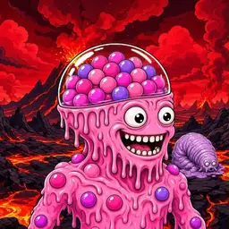 Oozlings #2368, Gumball Brain · Lava Fields