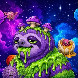 Oozlings #237, Slime Sloth · Void Nebula