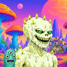Oozlings #2375, Mutated Candle Wax · Mushroom Desert