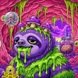 Oozlings #2379, Slime Sloth · Flesh Cave