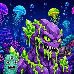 Oozlings #2389, Crystal Rock · Glow Reef