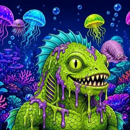 Oozlings #2394, Swamp Fish · Glow Reef