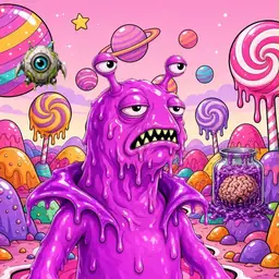 Oozlings #24, Mutated Slug · Candy Planet
