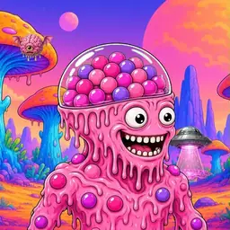 Oozlings #2401, Gumball Brain · Mushroom Desert