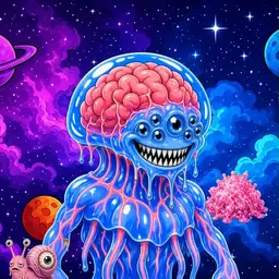 Oozlings #2407, Mutated Jellyfish Brain · Void Nebula