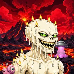 Oozlings #2410, Candle Wax · Lava Fields