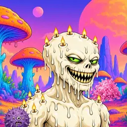 Oozlings #2416, Candle Wax · Mushroom Desert