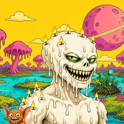 Oozlings #2418, Candle Wax · Turquoise Swamp