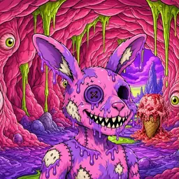 Oozlings #2420, Zombie Bunny · Flesh Cave