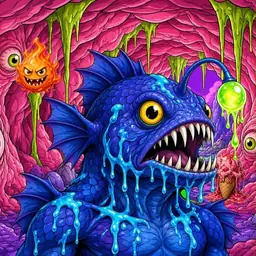 Oozlings #2427, Anglerfish · Flesh Cave