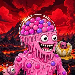 Oozlings #2430, Gumball Brain · Lava Fields