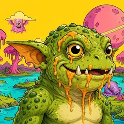 Oozlings #2432, Toad Goblin · Turquoise Swamp