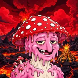 Oozlings #2433, Mushroom Head · Lava Fields