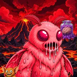 Oozlings #2440, Mutated Mutant Moth · Lava Fields