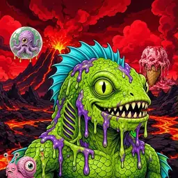 Oozlings #2442, Swamp Fish · Lava Fields