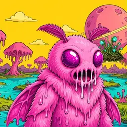 Oozlings #2443, Mutant Moth · Turquoise Swamp