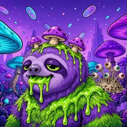 Oozlings #2448, Slime Sloth · Fungus Forest
