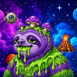 Oozlings #2449, Slime Sloth · Void Nebula