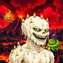 Oozlings #2455, Candle Wax · Lava Fields