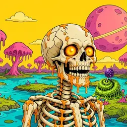 Oozlings #2458, Skull · Turquoise Swamp