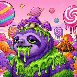 Oozlings #2461, Slime Sloth · Candy Planet