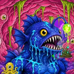 Oozlings #2462, Anglerfish · Flesh Cave