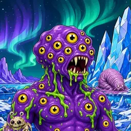 Oozlings #2463, Eyeball Cluster · Aurora Ice