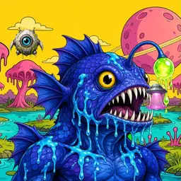 Oozlings #2464, Anglerfish · Turquoise Swamp