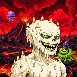 Oozlings #2465, Candle Wax · Lava Fields