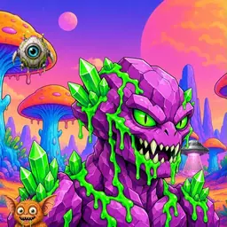 Oozlings #2470, Mutated Crystal Rock · Mushroom Desert