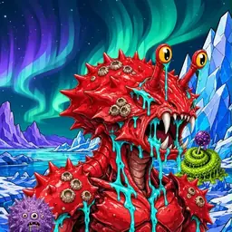 Oozlings #2472, Crab · Aurora Ice